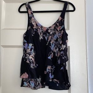 Free people black and floral tank